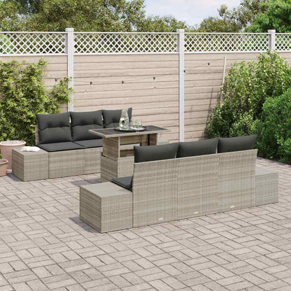 Set Divano da Giardino 7 pcs Grigio chiaro e grigio scuro | homemem39