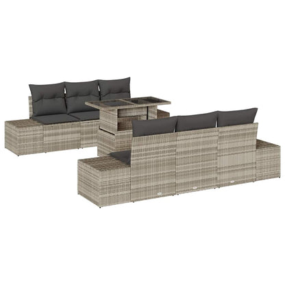 Set Divano da Giardino 7 pcs Grigio chiaro e grigio scuro | homemem39