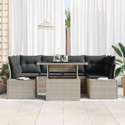 Set Divano da Giardino 7 pcs Grigio chiaro e grigio scuro | homemem39