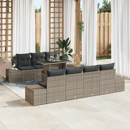 Set Divano da Giardino con cuscino 8 pcs Grigio | homemem39