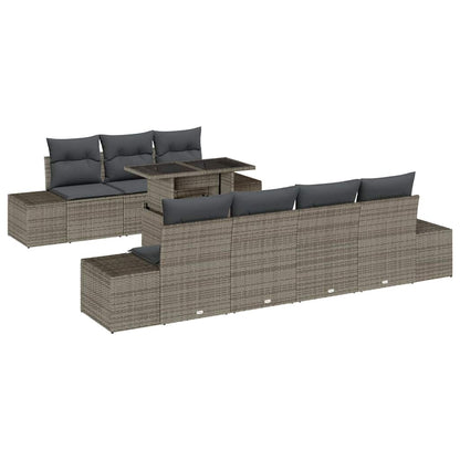 Set Divano da Giardino con cuscino 8 pcs Grigio | homemem39
