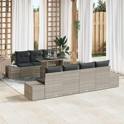 Set Divano da Giardino 8 pcs Grigio chiaro e grigio scuro | homemem39