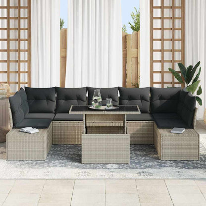 Set Divano da Giardino 8 pcs Grigio chiaro e grigio scuro | homemem39