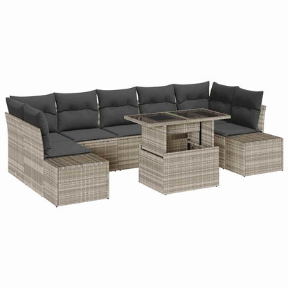 Set Divano da Giardino 8 pcs Grigio chiaro e grigio scuro | homemem39