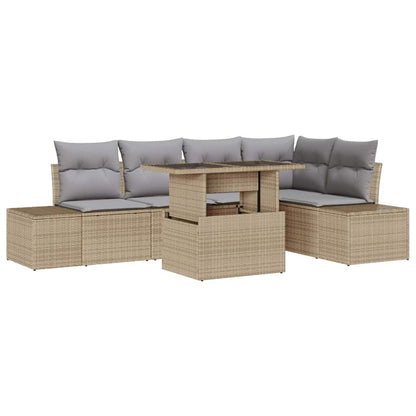 Set Divano da Giardino 6 pcs Beige Poly Rattan - homemem39