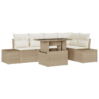 Set Divano da Giardino 6 pcs Beige Poly Rattan - homemem39