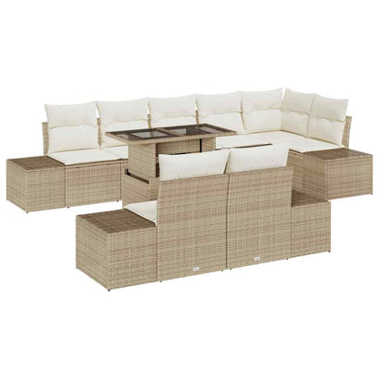 Set Divano da Giardino 9 pcs Beige Poly Rattan - homemem39