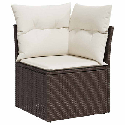 Set Divano da Giardino 11 pcs Marrone Poly Rattan - homemem39