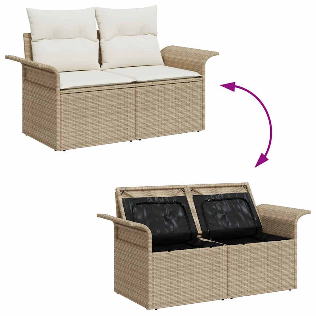 Set Divano da Giardino 7 pcs Beige Poly Rattan - homemem39