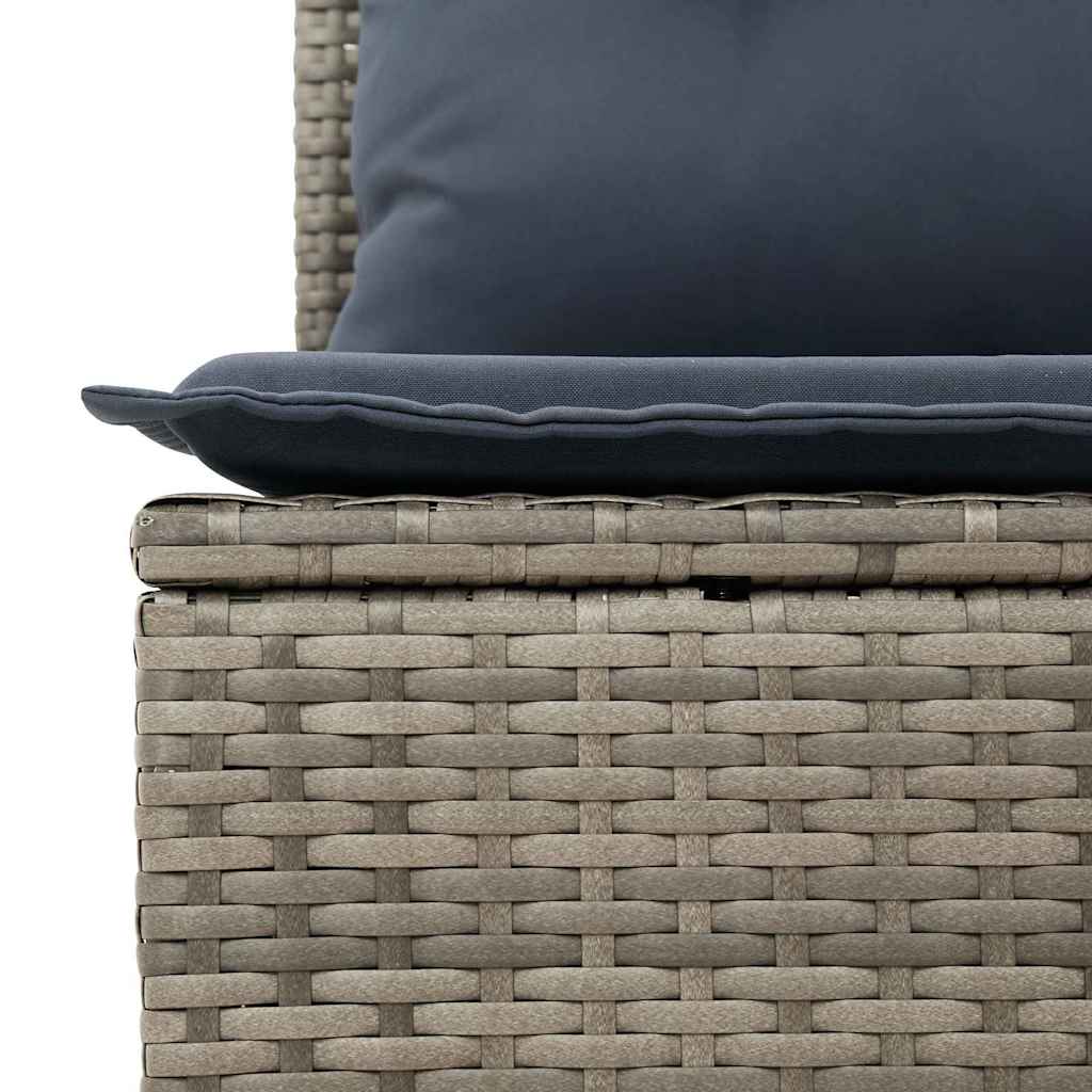 Set Divano da Giardino 9 pz Grigio Poly Rattan