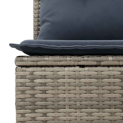 Set Divano da Giardino 9 pz Grigio Poly Rattan