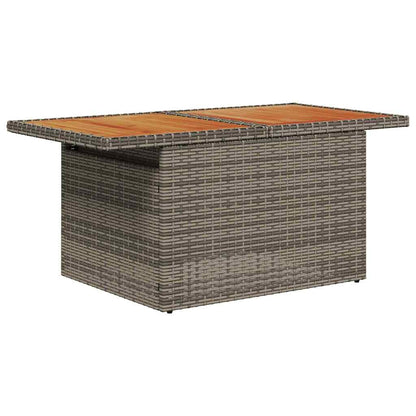Set Divano da Giardino 9 pz Grigio Poly Rattan