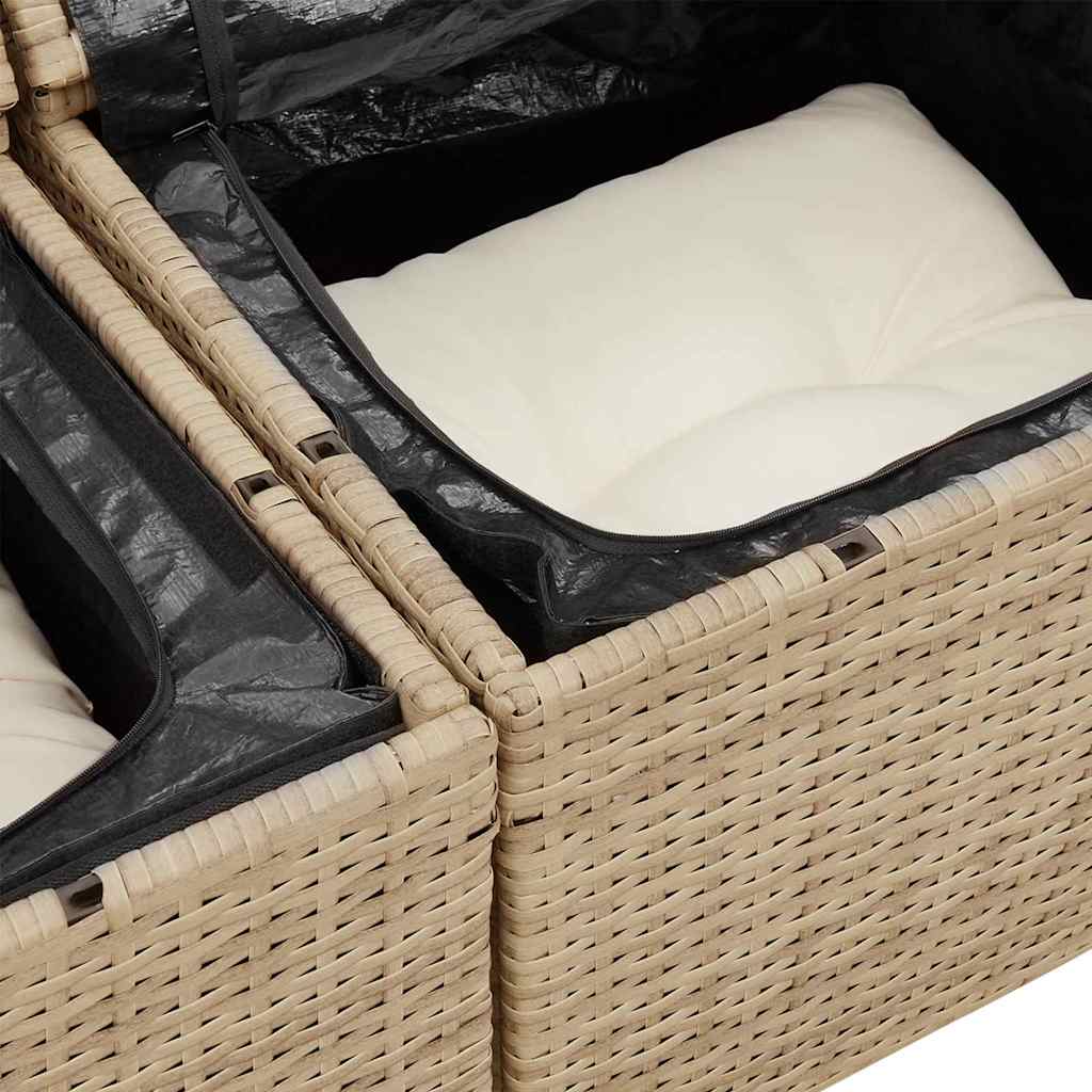 Set Divano da Giardino 7 pcs Beige Poly Rattan - homemem39