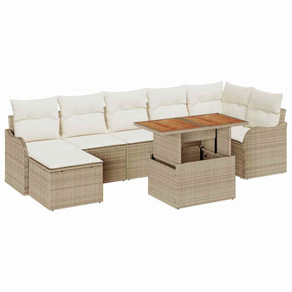 Set Divano da Giardino 8 pcs Beige Poly Rattan - homemem39