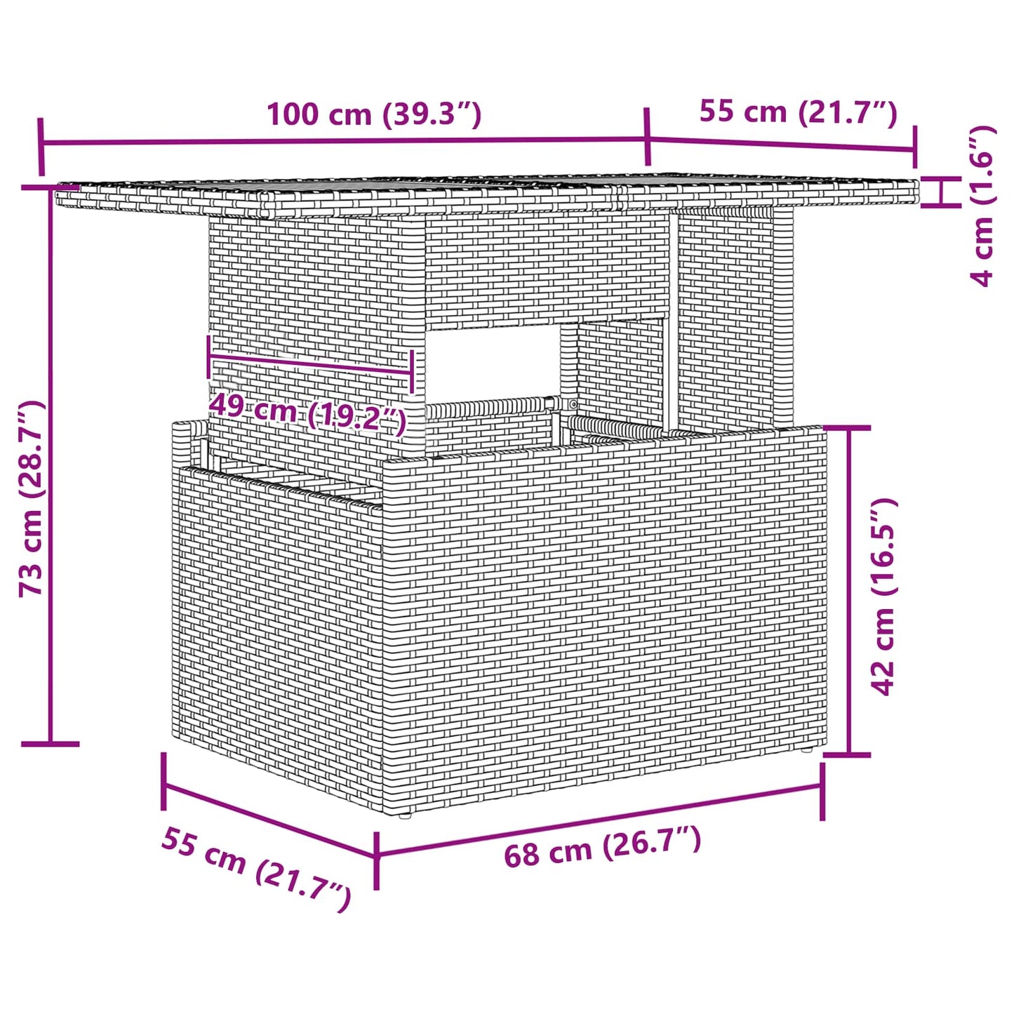 Set Divano da Giardino 11 pcs Nero Poly Rattan