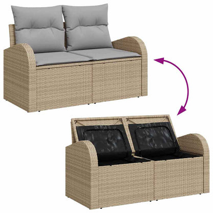 Set Divano da Giardino 7 pcs Beige Poly Rattan - homemem39