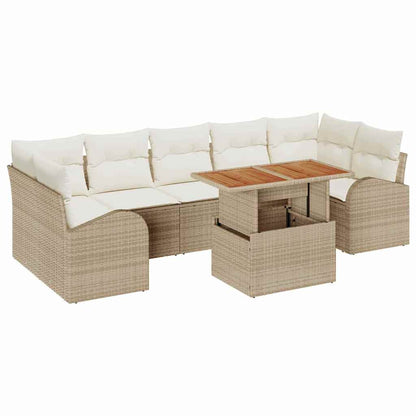 Set Divano da Giardino 8 pcs Beige Poly Rattan | homemem39