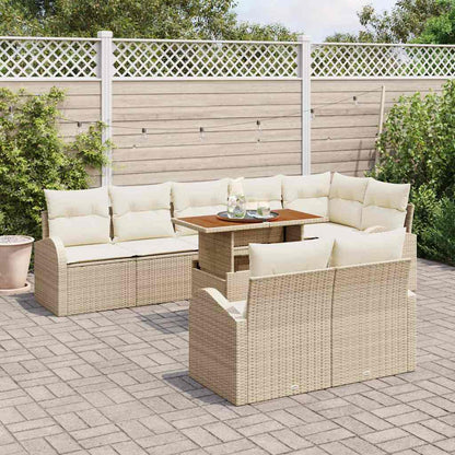 Set Divano da Giardino 9 pcs Beige Poly Rattan - homemem39