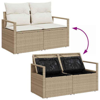 Set Divano da Giardino 9 pcs Beige Poly Rattan - homemem39