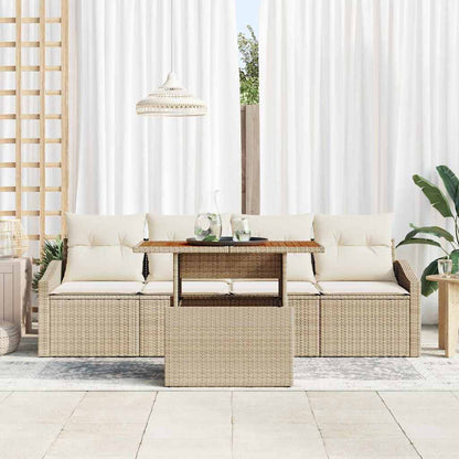 Set Divano da Giardino 5 pcs Beige Poly Rattan - homemem39