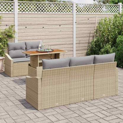 Set Divano da Giardino 6 pcs Beige Poly Rattan - homemem39