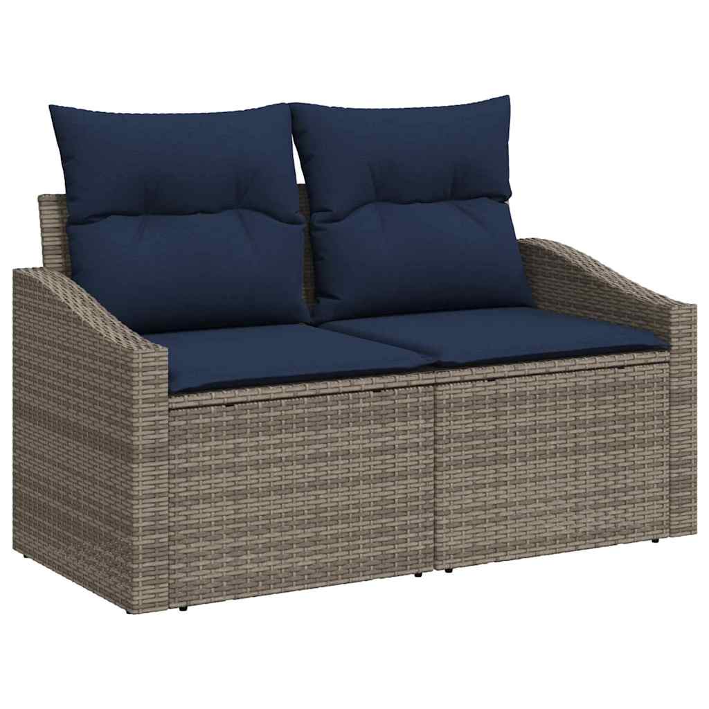 Set Divano da Giardino 7 pcs Grigio Poly Rattan | homemem39