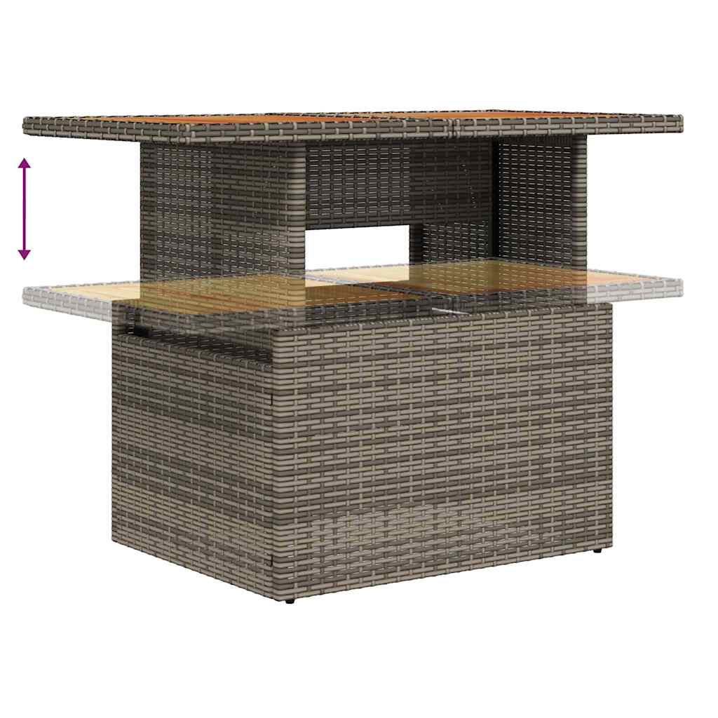 Set Divano da Giardino 9 pcs Grigio Poly Rattan | homemem39