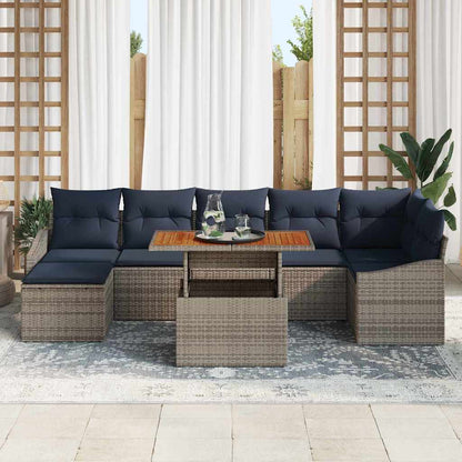 Set Divano da Giardino 8 pcs Grigio Poly Rattan | homemem39
