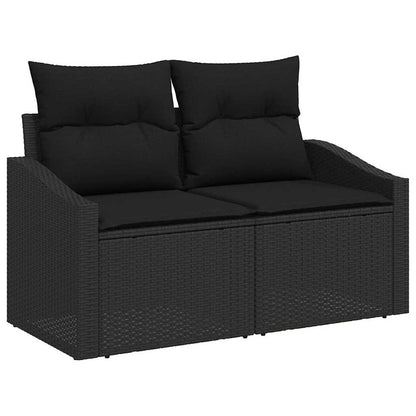 Set Divano da Giardino 10 pcs Nero Poly Rattan - homemem39