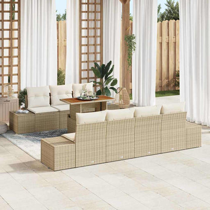 Set Divano da Giardino 8 pcs Beige Poly Rattan - homemem39
