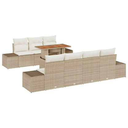 Set Divano da Giardino 8 pcs Beige Poly Rattan - homemem39