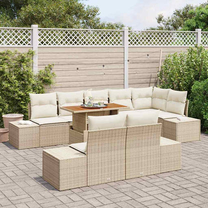 Set Divano da Giardino 9 pcs Beige Poly Rattan - homemem39