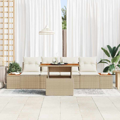 Set Divano da Giardino 5 pcs Beige Poly Rattan - homemem39