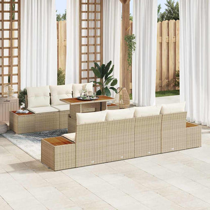 Set Divano da Giardino 8 pcs Beige Poly Rattan - homemem39