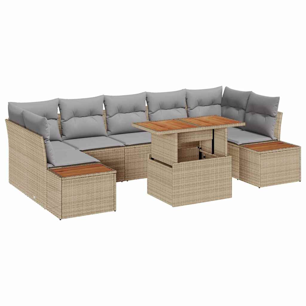 Set Divano da Giardino 8 pcs Beige Poly Rattan - homemem39
