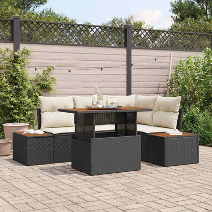 Set Divano da Giardino con archiviazione 5 pcs Nero Poly Rattan - homemem39