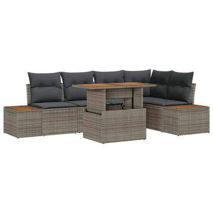 Set Divano da Giardino 6 pcs Grigio Poly Rattan - homemem39
