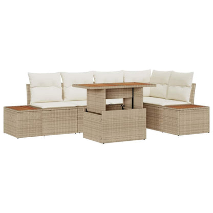 Set Divano da Giardino 6 pcs Beige Poly Rattan - homemem39