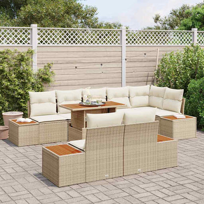 Set Divano da Giardino 9 pcs Beige Poly Rattan - homemem39