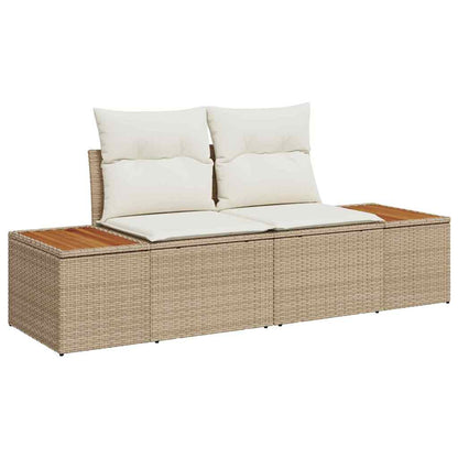 Set Divano da Giardino 10 pcs Beige Poly Rattan