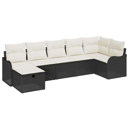 Set di divani con cuscino Nero e Crema polyrattan | homemem39