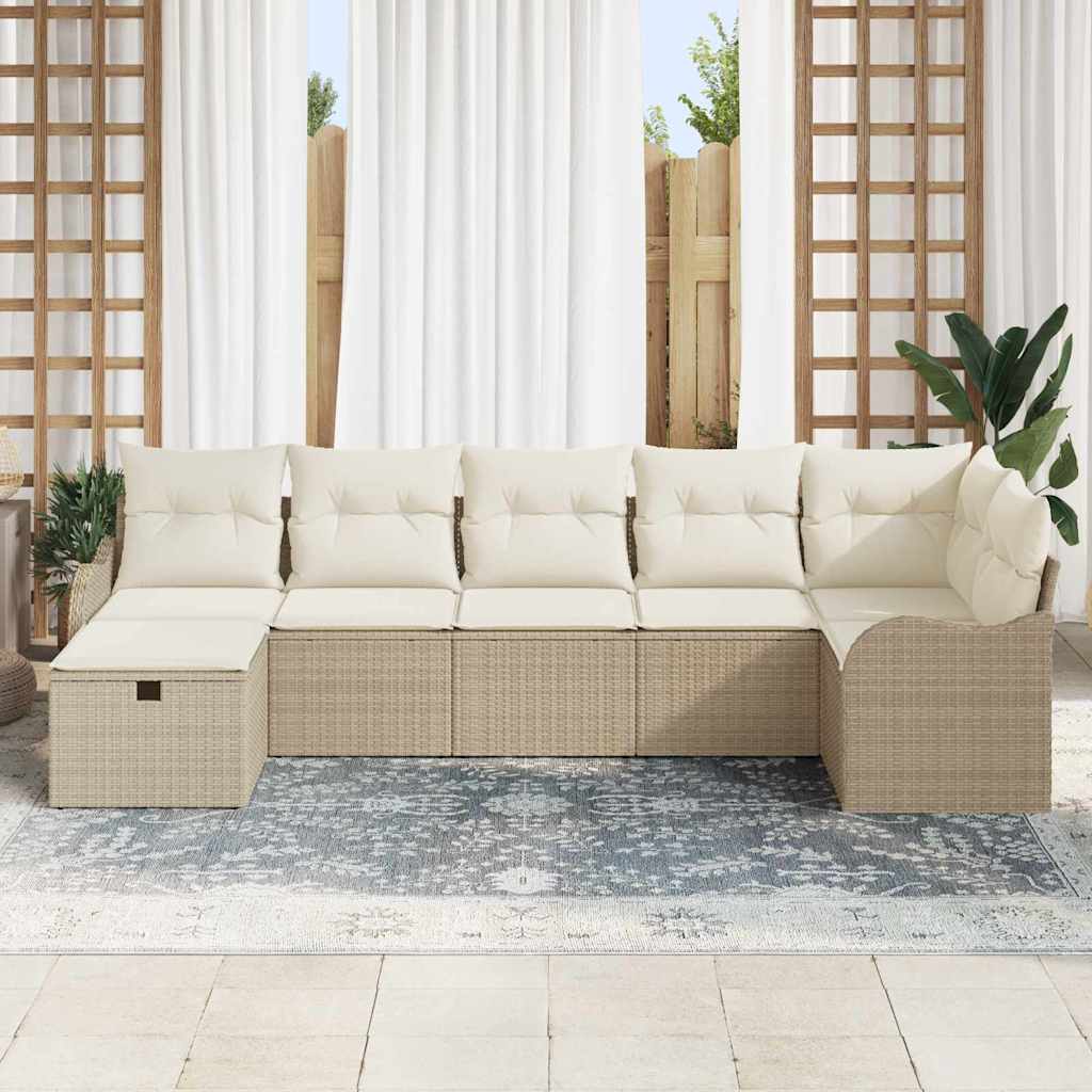 Set di divani con cuscino Beige e Crema polyrattan | homemem39