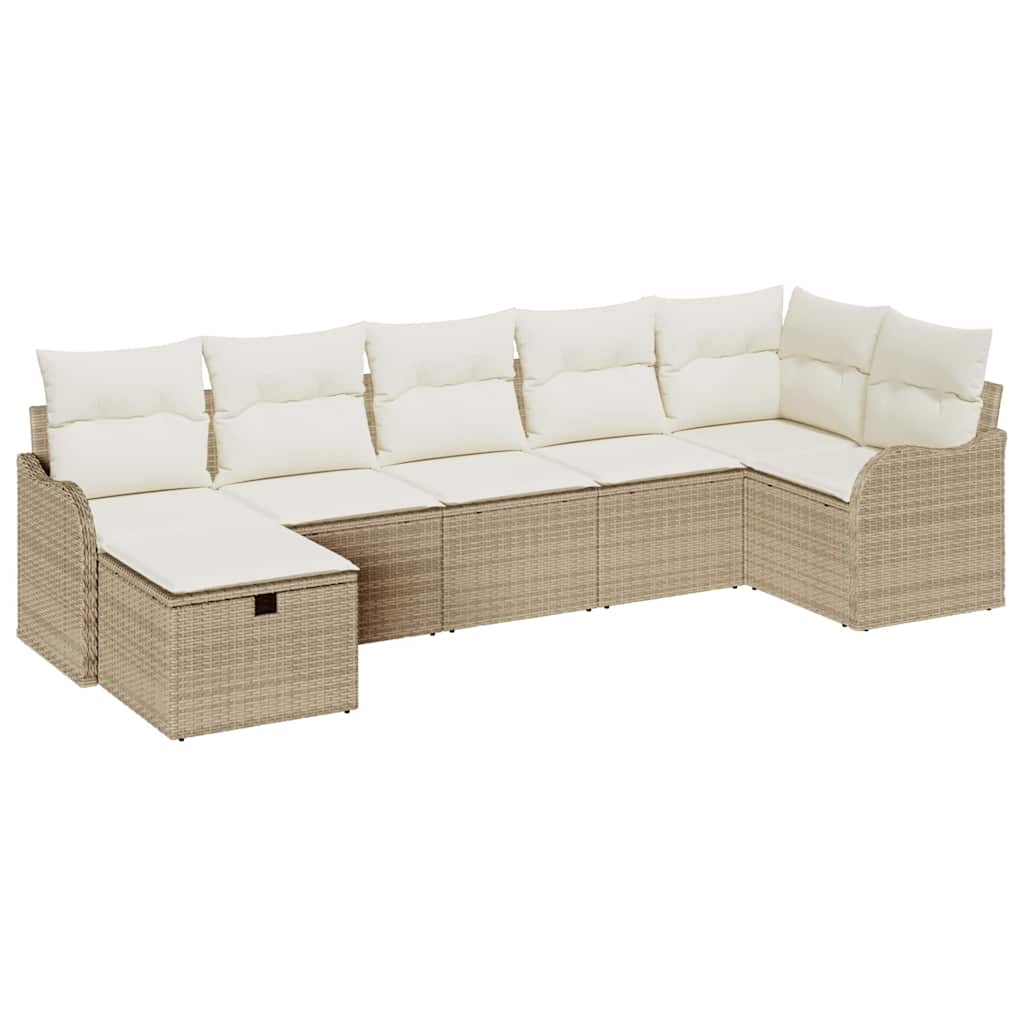 Set di divani con cuscino Beige e Crema polyrattan | homemem39