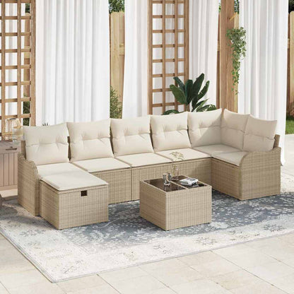 Set di divani con cuscino Beige e Crema polyrattan | homemem39