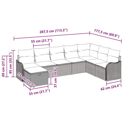 Set di divani con cuscino con archiviazione Nero polyrattan | homemem39