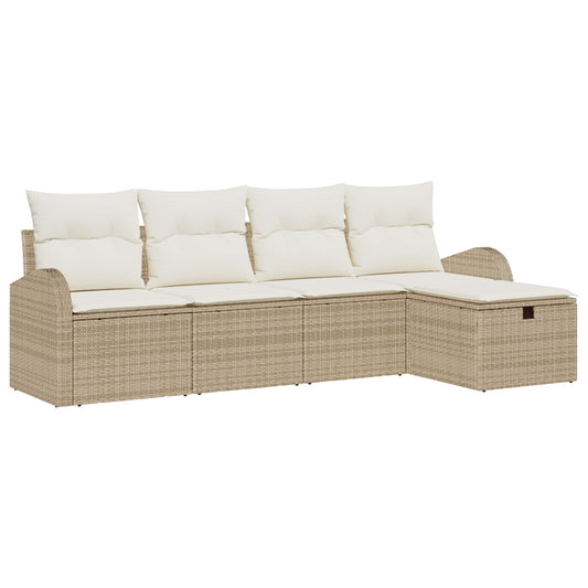 Set di divani con cuscino Beige e Crema polyrattan