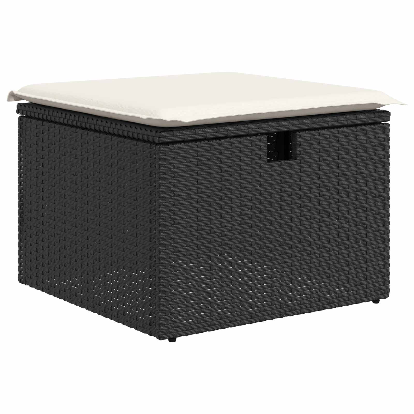 Set di divani con cuscino 6 pcs Nero e Crema polyrattan | homemem39