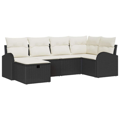 Set di divani 6 pz Nero e Crema polyrattan | homemem39