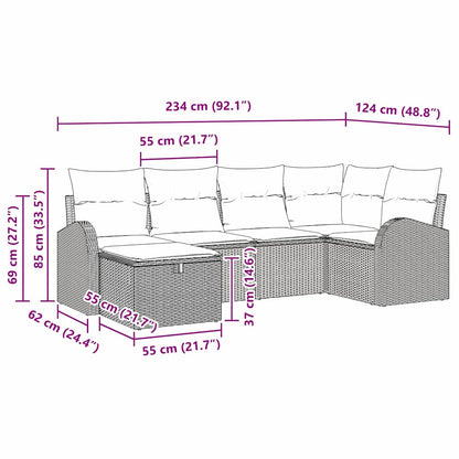 Set di divani 6 pz Nero polyrattan | homemem39