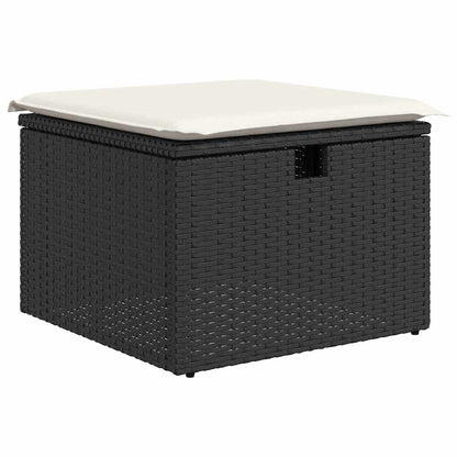 Set di divani 7 pz Nero e Crema polyrattan | homemem39